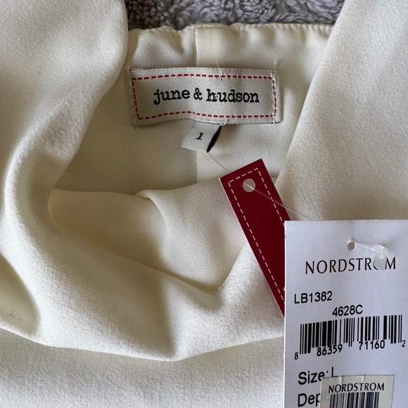 NWT June & Hudson White Lace Slip Dress Midi V Neck Minimalist Chic XL - Picture 3 of 8